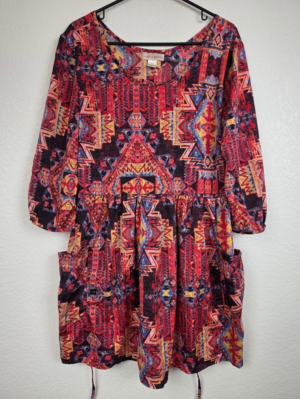 Anthropologie Band of Gypsies Colorful Patterned Dress L
